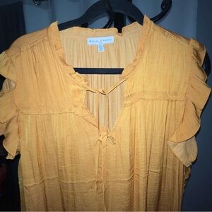 Maison d’amelie Mustard Ruffle Blouse
